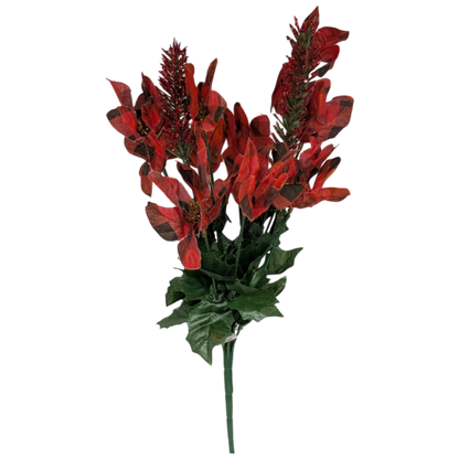18-Inch Plaid Poinsettia Bush