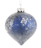Silver and Blue Iced Glass Ornament -