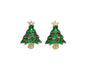 Christmas Tree with Crystals Earrings