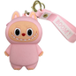 Silicone Labubu Coin Purse Key Chain Pendant (Blush Pink Edition)