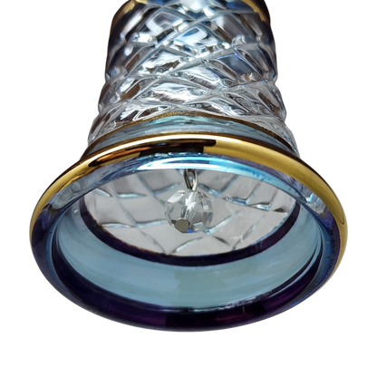 Gold Cut Etched Bell - Blue