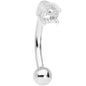 5/16 Clear CZ Gem Fashionista Curved Eyebrow Rook Earring