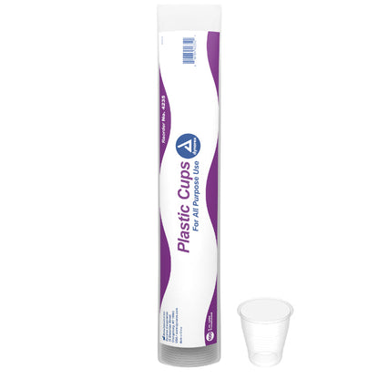 Dynarex Clear Plastic Cups - 100ea/bx, 25bxs/cs (2500 Count)
