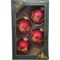 Krebs Value Glass Ornament 4 pack - Red Christmas Icon Band