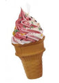 Foam Ice Cream Cone Ornament - Rasberry Swirl with Jimmies