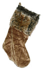 Abbott Collection Madison Velvet And Faux Fur Stocking -