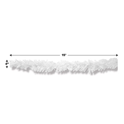 6 Ply Metallic Festooning Garland - White