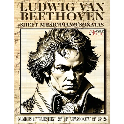 Ludwig Van Beethoven - Sheet Music: Piano Sonatas Numbers: 21°"Waldstein"- 22° 23°"Appassionata"-24°-25°-26° ISBN-SKU: - Paperback