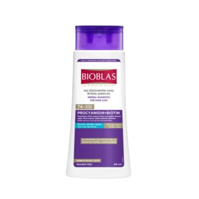Bioblas Anti-Hair Loss Shampoo with Procyanidin and Biotin - 360ml Natural Hair Care for Stress-Related Hair Loss