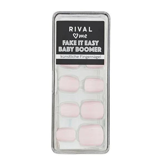 Rival Loves Me Baby Boomer Fake Nails - Self-Adhesive, Easy to Apply, 24 Piece Set for DIY Nail Art