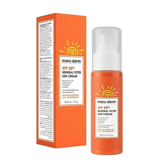 Maruderm Mineral Sunscreen Cream SPF 50+ - Natural Sun Protection for Sensitive Skin, Vegan & Non-Irritating