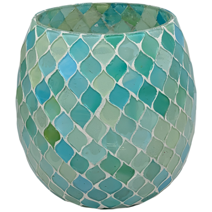 Luminescent Turquoise Gem: Statement Mosaic Lantern