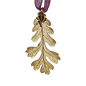 Gold Oak Leaf with Sheer Ribbon Ornament
