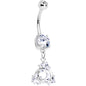 Clear Gem Spiral Knot Dangle Belly Ring