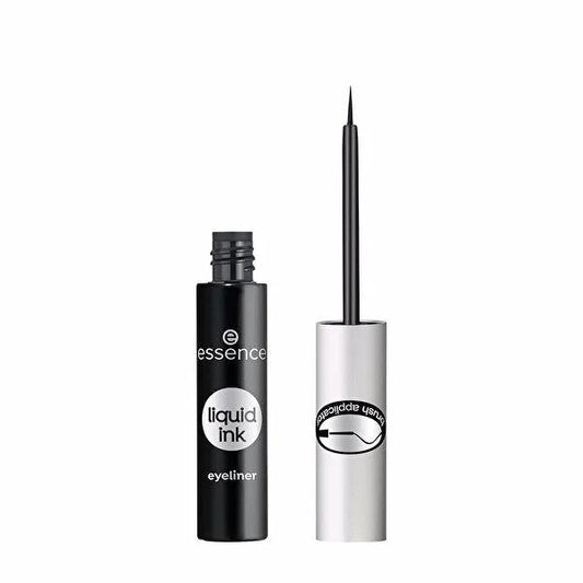 Essence Liquid Ink Eyeliner: Waterproof, Long-Lasting Black Eyeliner with Fine Tip for Precise, Smudge-Proof Application - Perfect for Beginners.