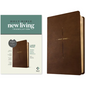 NLT Large Print Thinline Center-Column Reference Bible, Filament Enabled (Leatherlike, Brown Holy Cross, Red Letter) - Imitation Leather