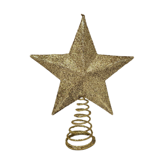 Mini Glitter Star Tree Topper - Gold