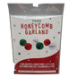 Honeycomb Ball Party Garland- Red Green and White