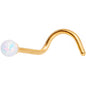White 2.5mm Synthetic Opal Ball Gold Tone Left Nose Screw