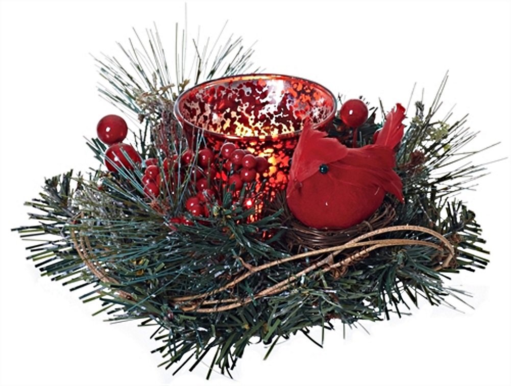 Faux Pine Candle Holder Ring - Small