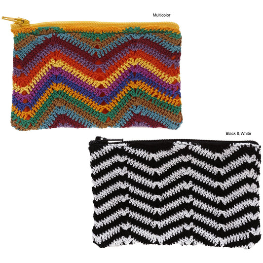 Zig Zag Crochet Coin Purse/Zipper Pouch