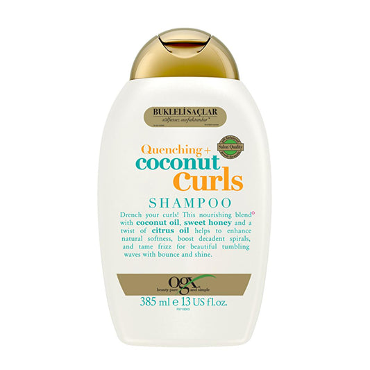 OGX Moisturizing Shampoo for Curly Hair, Coconut Curls, Sulfate-Free, 13.01 fl oz