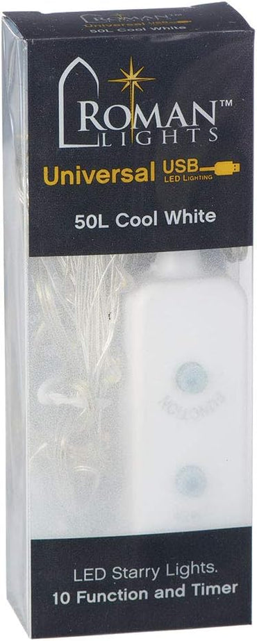 USB 50 LED (16 foot) Multifunction Starry Lights - Cool White