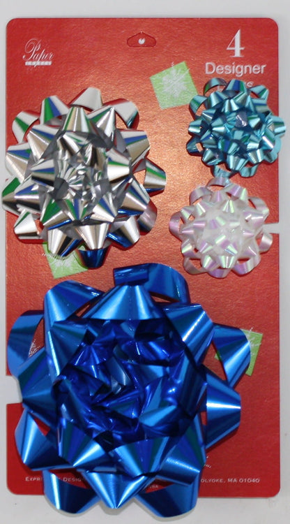 Confetti Bow 4 Pack - Burg/Gold