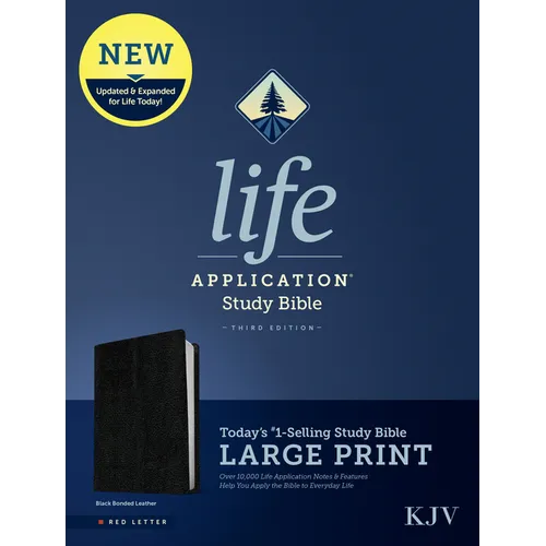 KJV Life Application Study Bible, Third Edition, Large Print (Bonded Leather, Black, Red Letter) - Bonded Leather