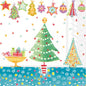 Cheery Christmas Blue Cocktail Napkin