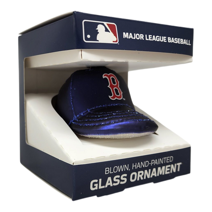 Boston Red Sox Baseball Cap Glass Ornament