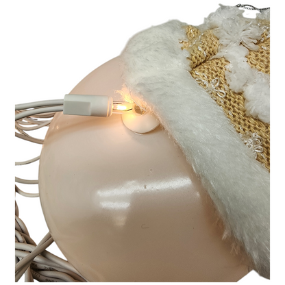Glass "Lightable" Snowman Ornament - Knit Santa Hat