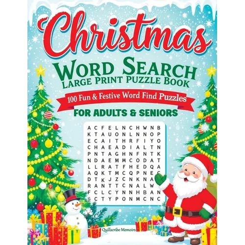 Christmas Word Search Large Print Puzzle Book for Adults & Seniors: 100 Fun & Festive Word Find Puzzles with Answers - Holiday Activity Book for Relax - Paperback