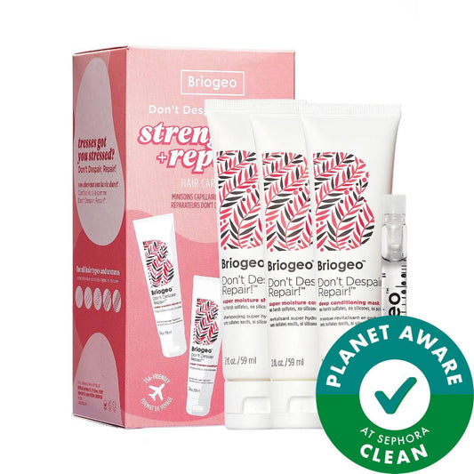 Briogeo Don't Despair, Repair. Strengthen + Repair Travel Kit - Natural Hair Care for Dry, Damaged Hair, Vegan, Gluten-Free, Cruelty-Free