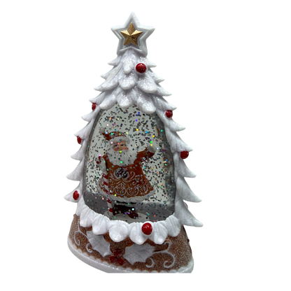 Lighted Gingerbread Santa Water Globe