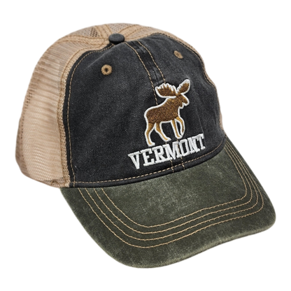 Two Tone Cap Vermont Moose - Green/Blue