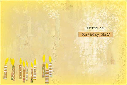 Birthday Card - Shine On Birthday Girl