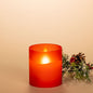 Frosted Glass Candle Red Small