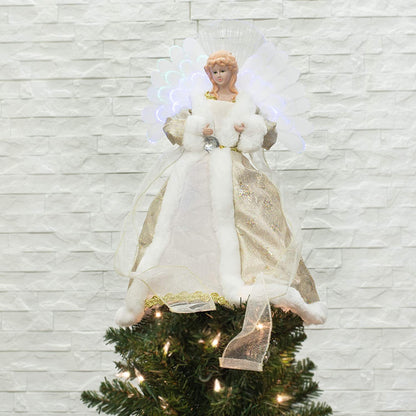 LED Angel with Fiber Optic Wings - 16 inch