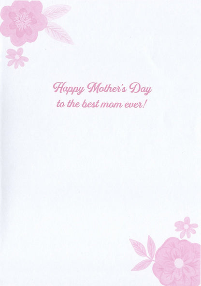 Love You Mom Floral Gingham - Mother's Day Card